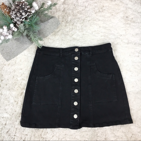 Altar'd State Dresses & Skirts - Altar’d State Black Jean Skirt Pockets  S